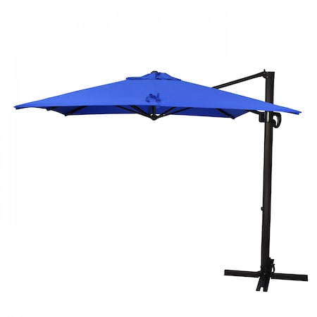 California Umbrella 8.5' Bronze Aluminum Cantilever Patio Umbrella, Sunbrella Pacific Blue 194061337882